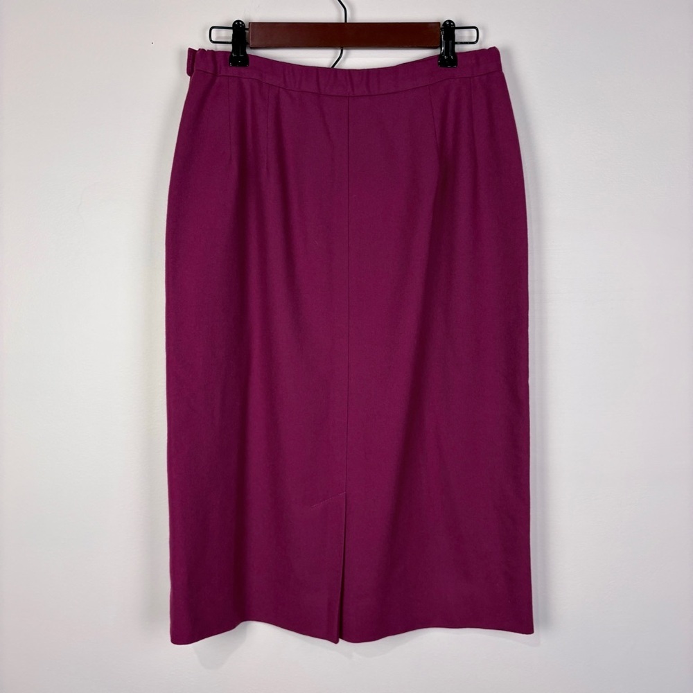 Pendleton 100% Wool Raspberry Pink Midi Skirt Cla… - image 1